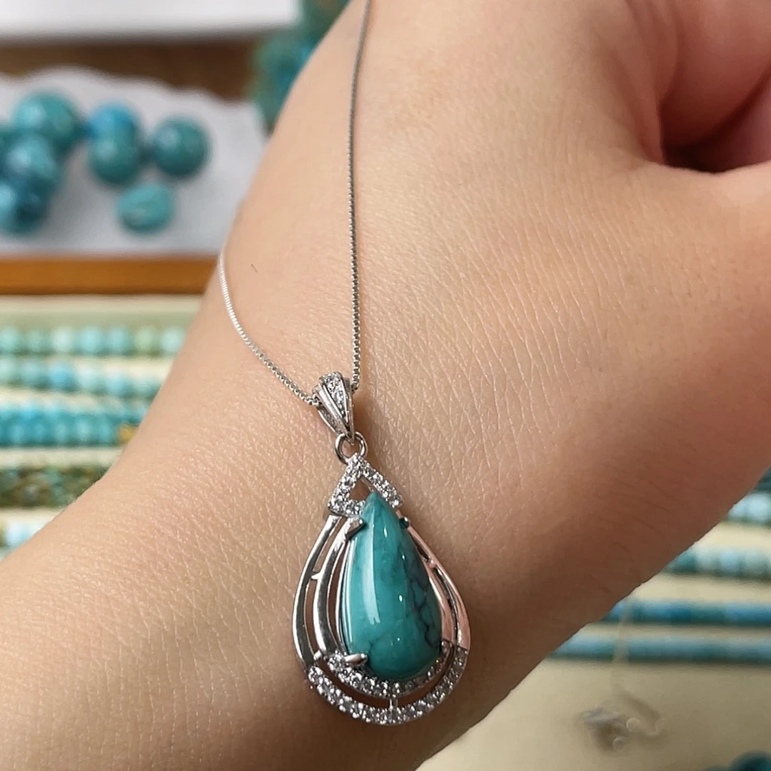 绿松石银S925镶嵌配饰