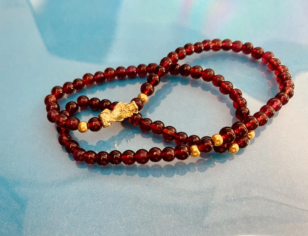 非金属仿水晶手链 小众貔貅手链旺财招财转运手链弹力仿石榴手链