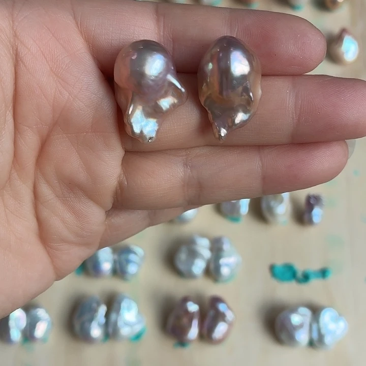 银S925镶嵌淡水珍珠耳饰