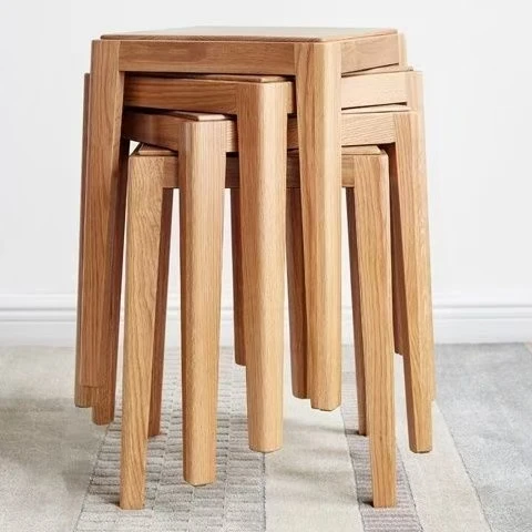 木凳餐桌椅粉色矮凳餐椅椅子板凳折叠实木小板凳客厅黑色凳子家用