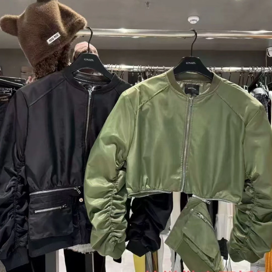 秋冬大码洋气短款街头风可拆卸厚款拉链短外套百搭韩版