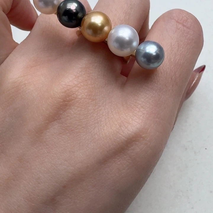 海水珍珠戒指银S925镶嵌