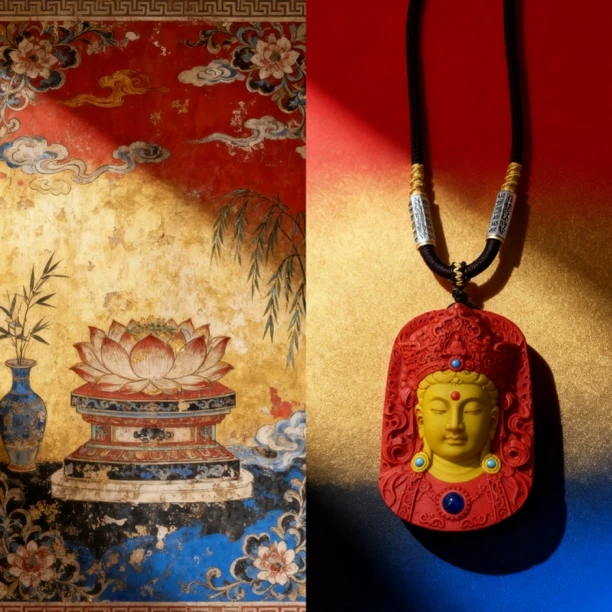 合金吊坠 观音香灰材质吊坠 内嵌心经投影