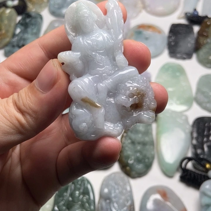 翡翠未镶嵌颈饰文殊77