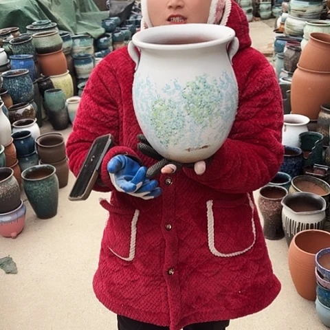 口19高24瑕疵盆子。