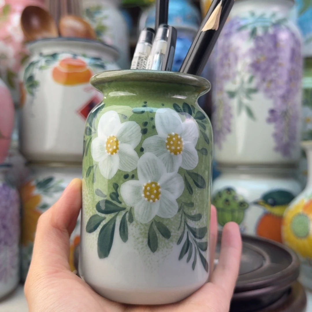 景德镇陶瓷手绘花瓶无孔