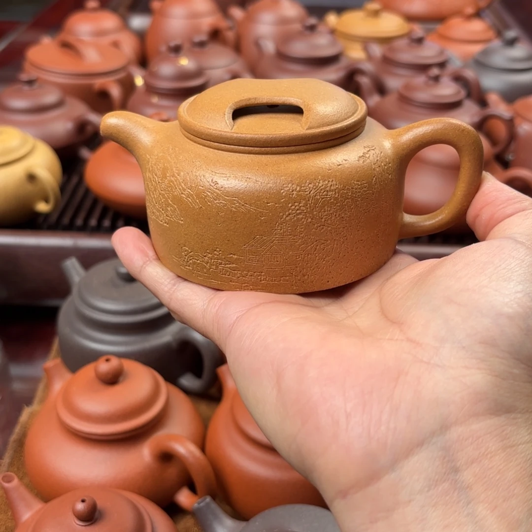 清***淮茶壶紫砂牛盖壶福利