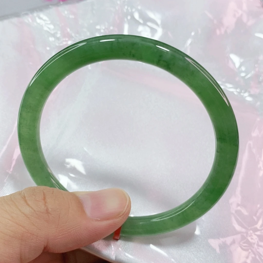 未镶嵌手镯翡翠53.8圈口圆条福利