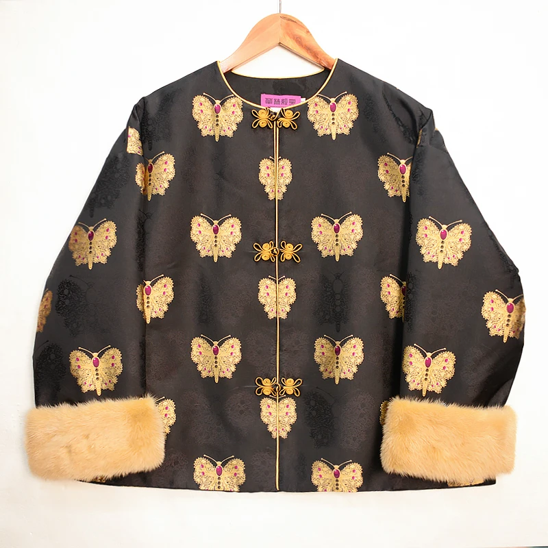 华族经典【翩然记梦】宋锦加厚夹棉上衣外套女冬