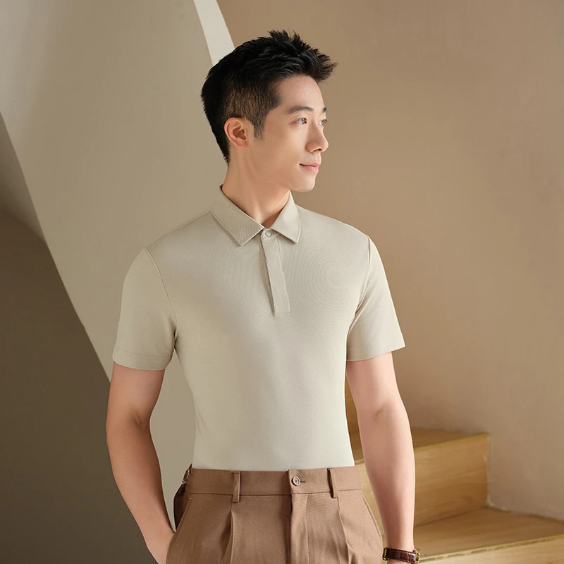 【吸湿速干防汗渍】纯色超薄POLO衫翻领轻熟商务短袖通勤男装春夏