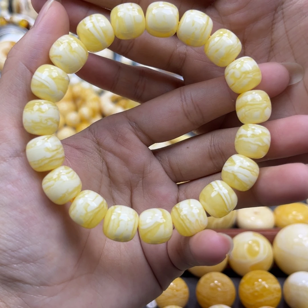 琥珀未镶嵌手串同料老邢手串12.1mm