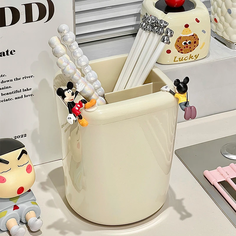 筷子收纳盒厨房台面沥水置物架筷笼一体家用新款多功能勺子筷子筒