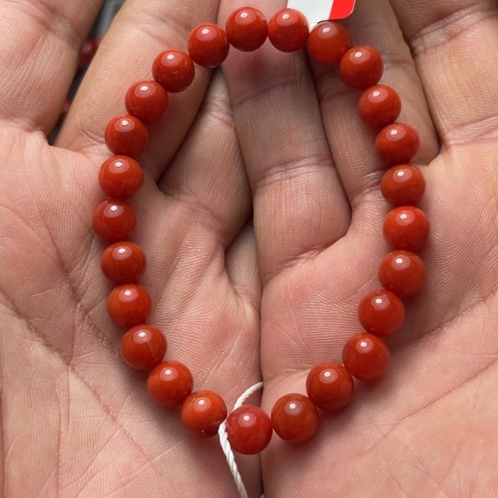 南红玛瑙未镶嵌手串7+瓦西圆珠