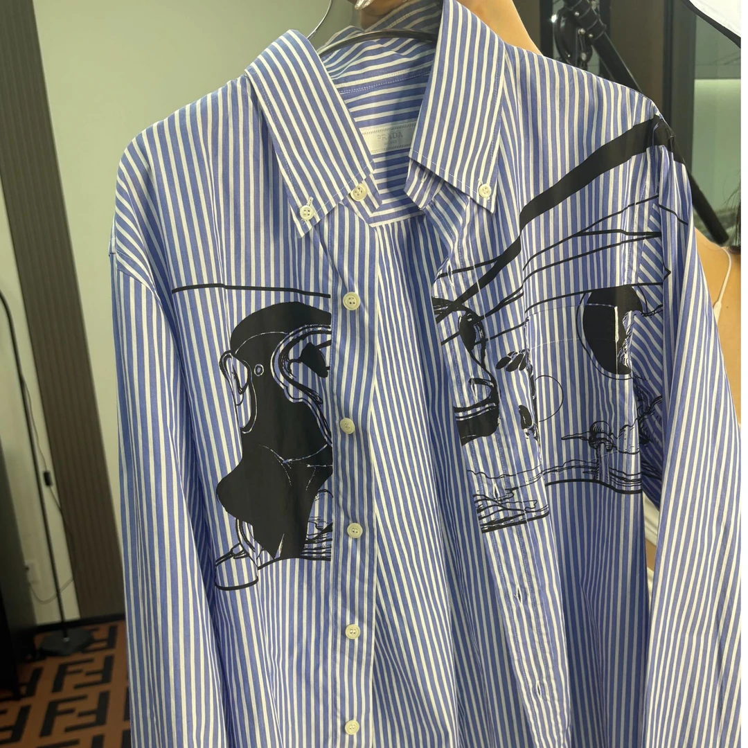99新 Prada/普拉达 无味奢潮/条纹衬衣