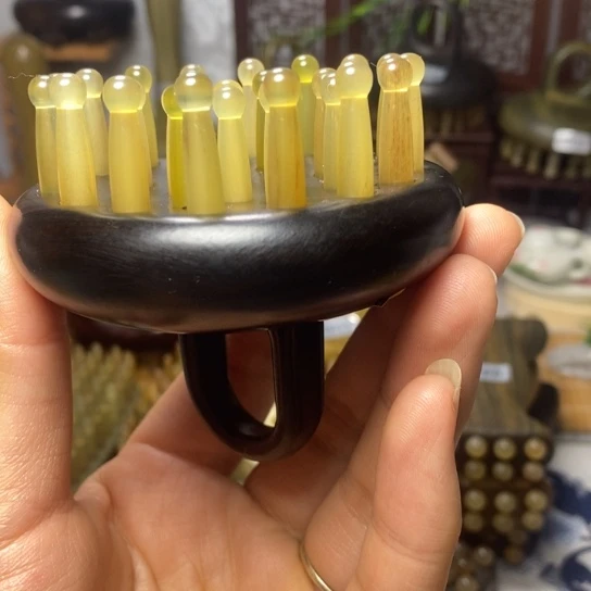 福利款紫光檀28齿羊角按摩