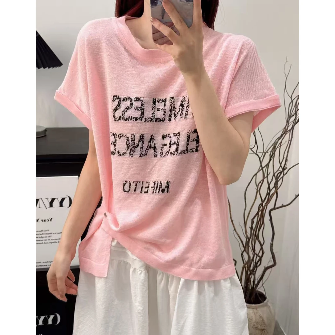 Y389-夏季高级感新款套头设计感洋气短袖上衣女Y390-Y391