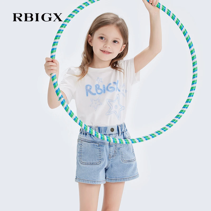 RBIGX瑞比克童装夏季新款女童圆领经典百搭套头短袖t恤
