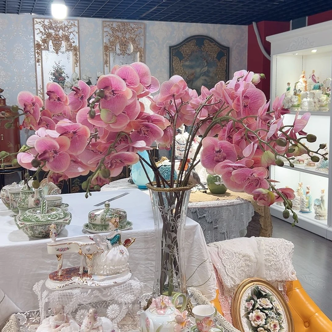 陶瓷防真花八头蝴蝶蓝一束四只