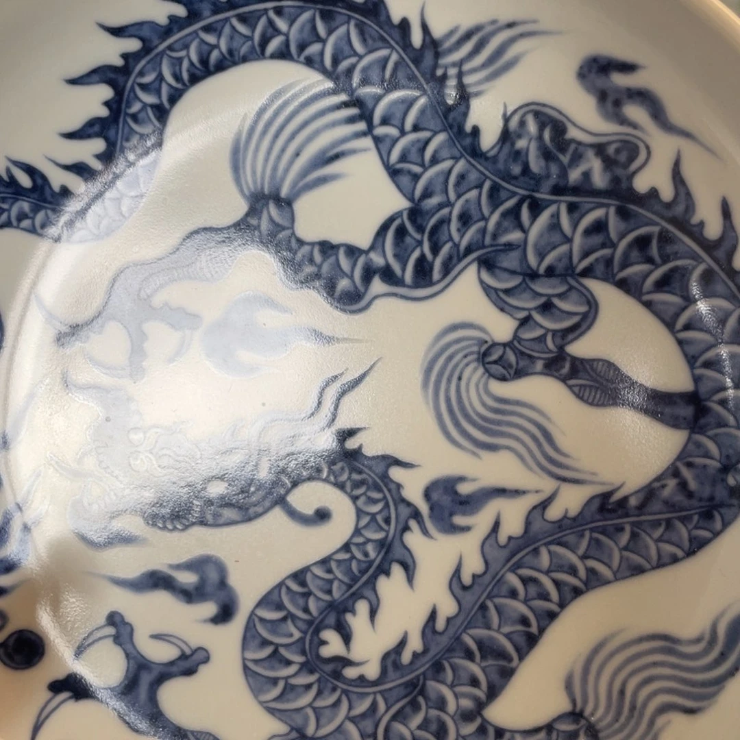 瓷片景德镇青花铠甲龙大壶承