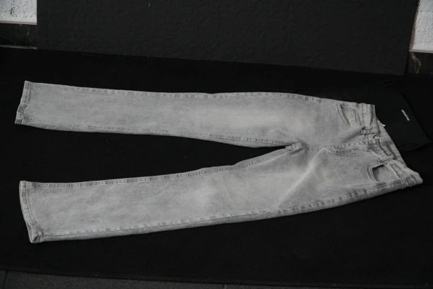 复古微喇裤水洗做旧高弹力牛仔裤外穿春秋灰色休闲裤子百搭底裤