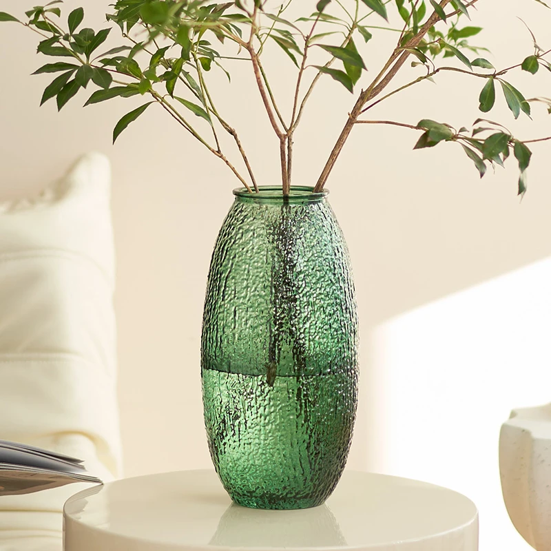 【25CM】菩提轻奢花瓶大号水养富贵竹鲜花玻璃花瓶大号落地插花玻璃