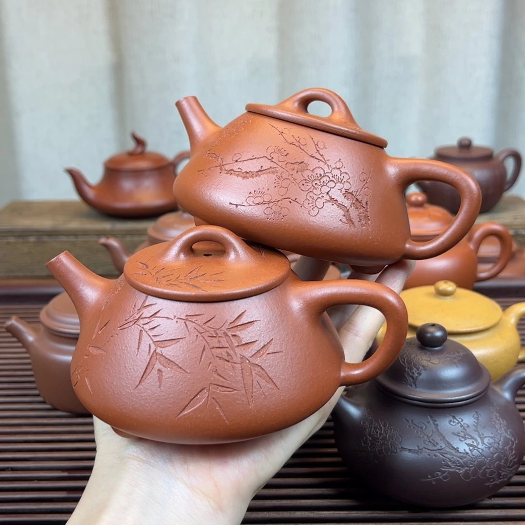 茶壶紫砂两款刻绘二选一