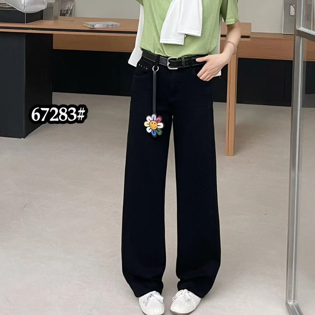 古月2026现流行新品67283四面弹柔软通勤简约时尚显瘦牛仔筒裤