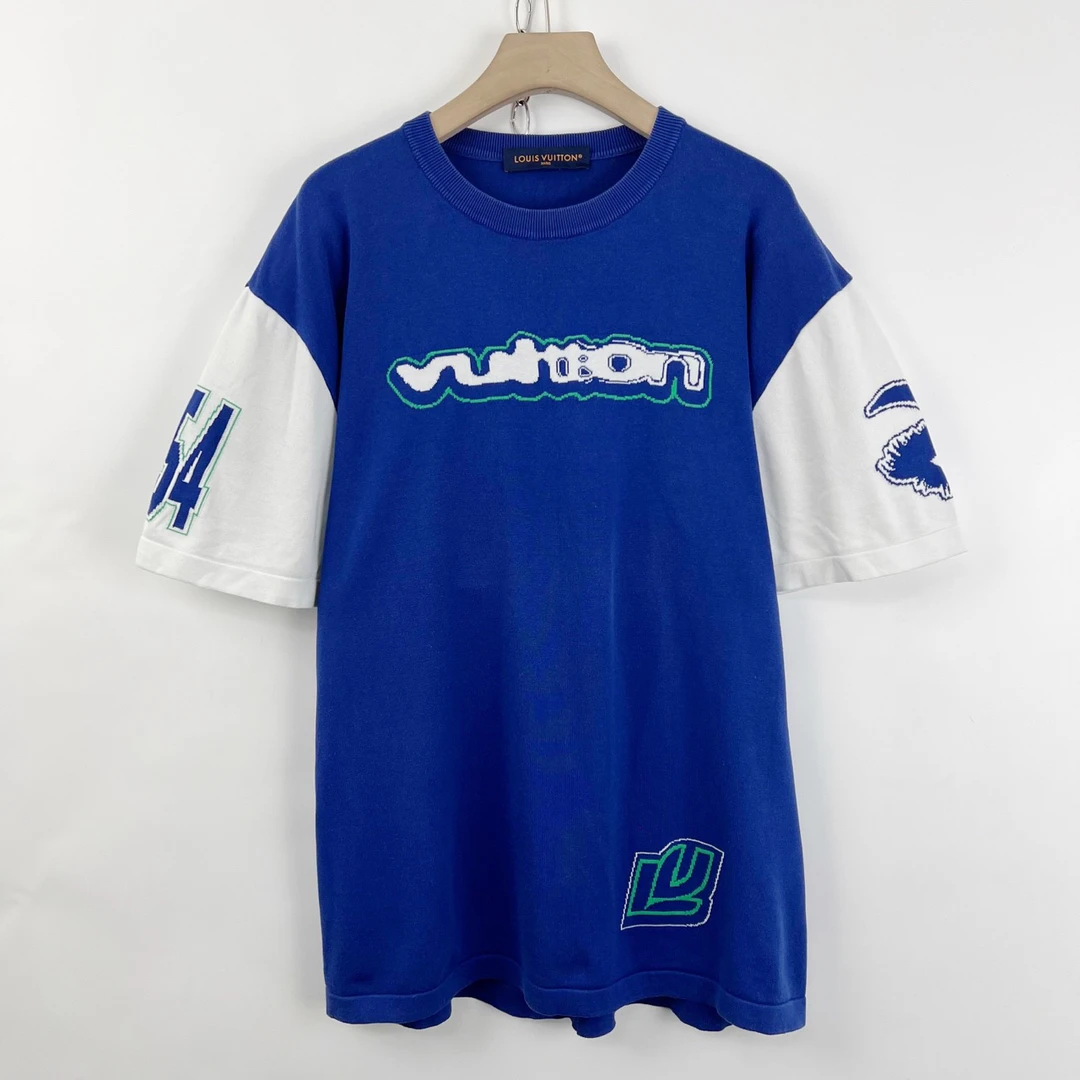 95新 LouisVuitton/路易威登 xxl码/1854白蓝针织短袖/05526