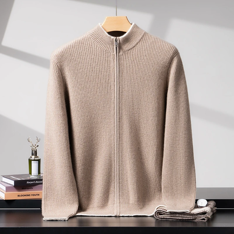 【特惠上新】小禾康赛妮Aurora系列男款拉链山羊绒开衫百搭时尚新款