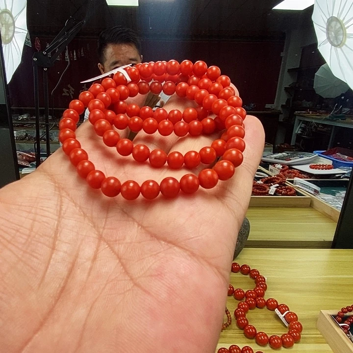 南红玛瑙6mm佛珠未镶嵌