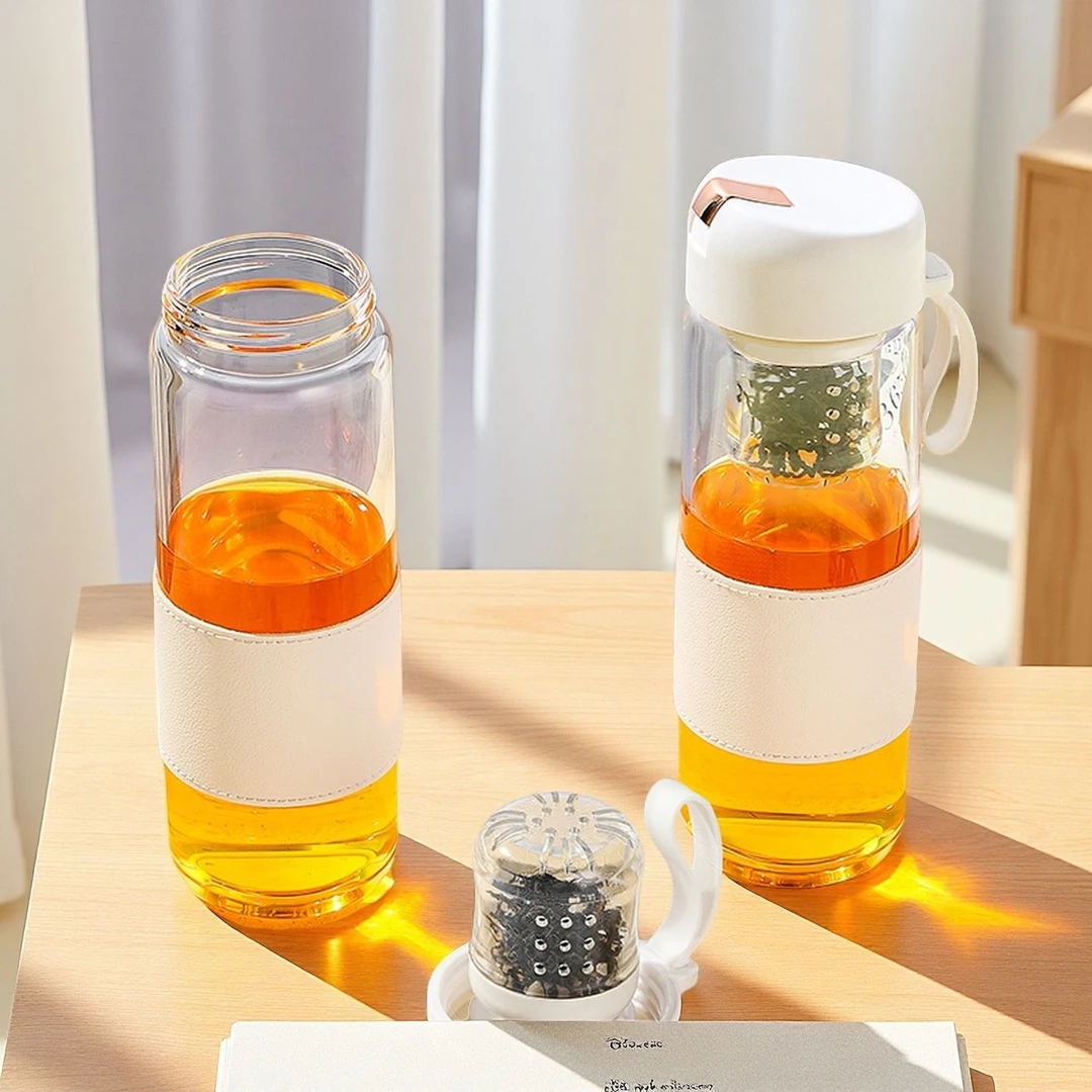 【钛友】茶仓一键磁吸泡茶杯翘盖高硼硅玻璃杯水杯新款