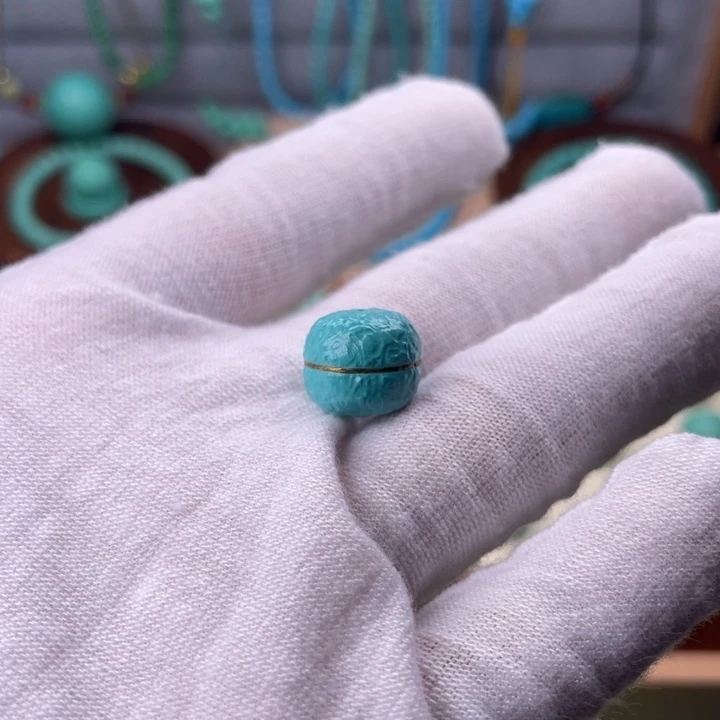 精品蓝绿色腰线单珠卡12.4mm
