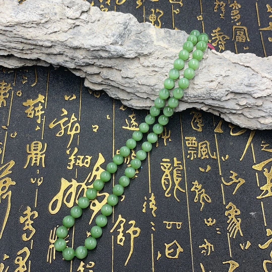 BY0614FXH标076 北玉精选 和田玉珠串