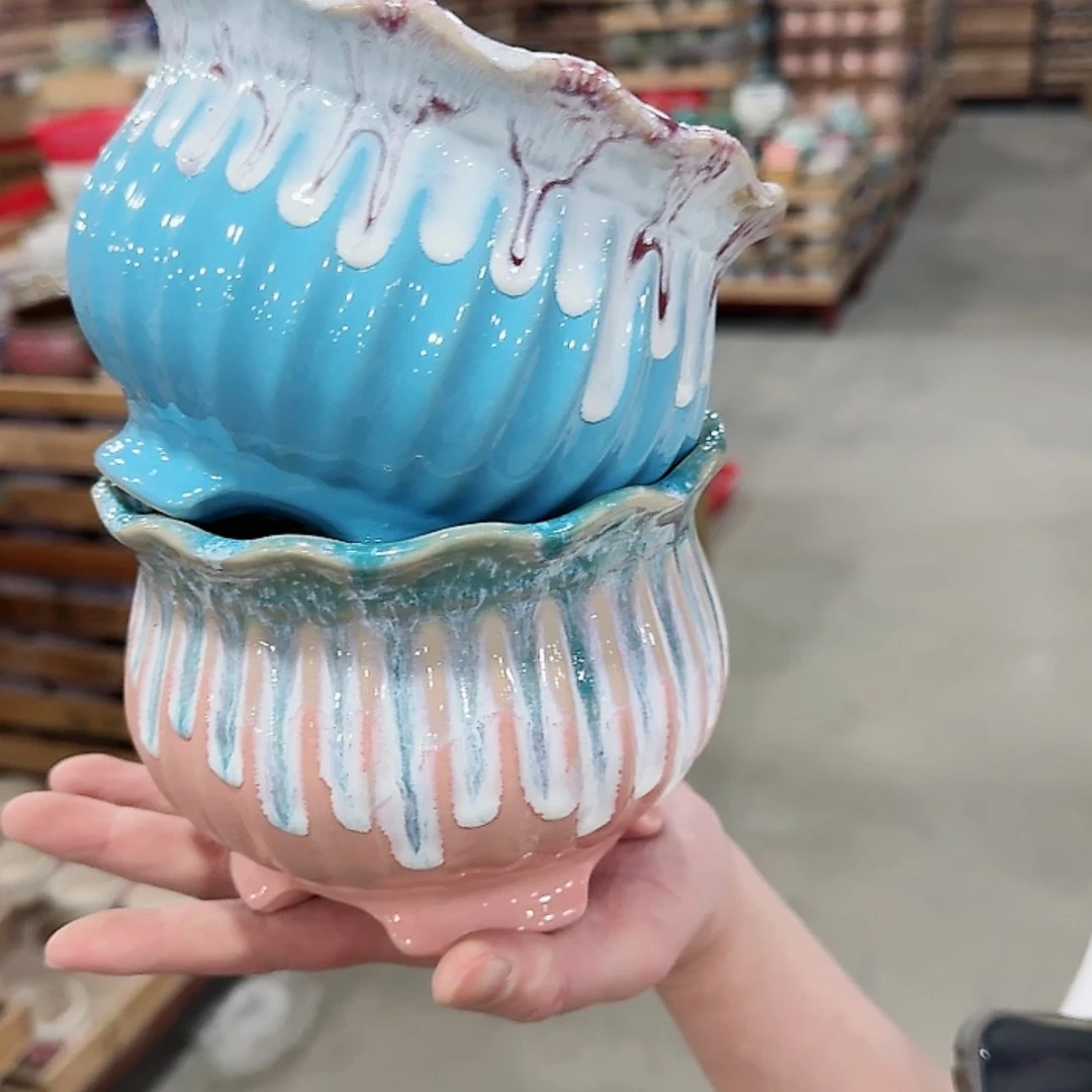 【闪购商品】陶瓷陶瓷多肉花盆有孔