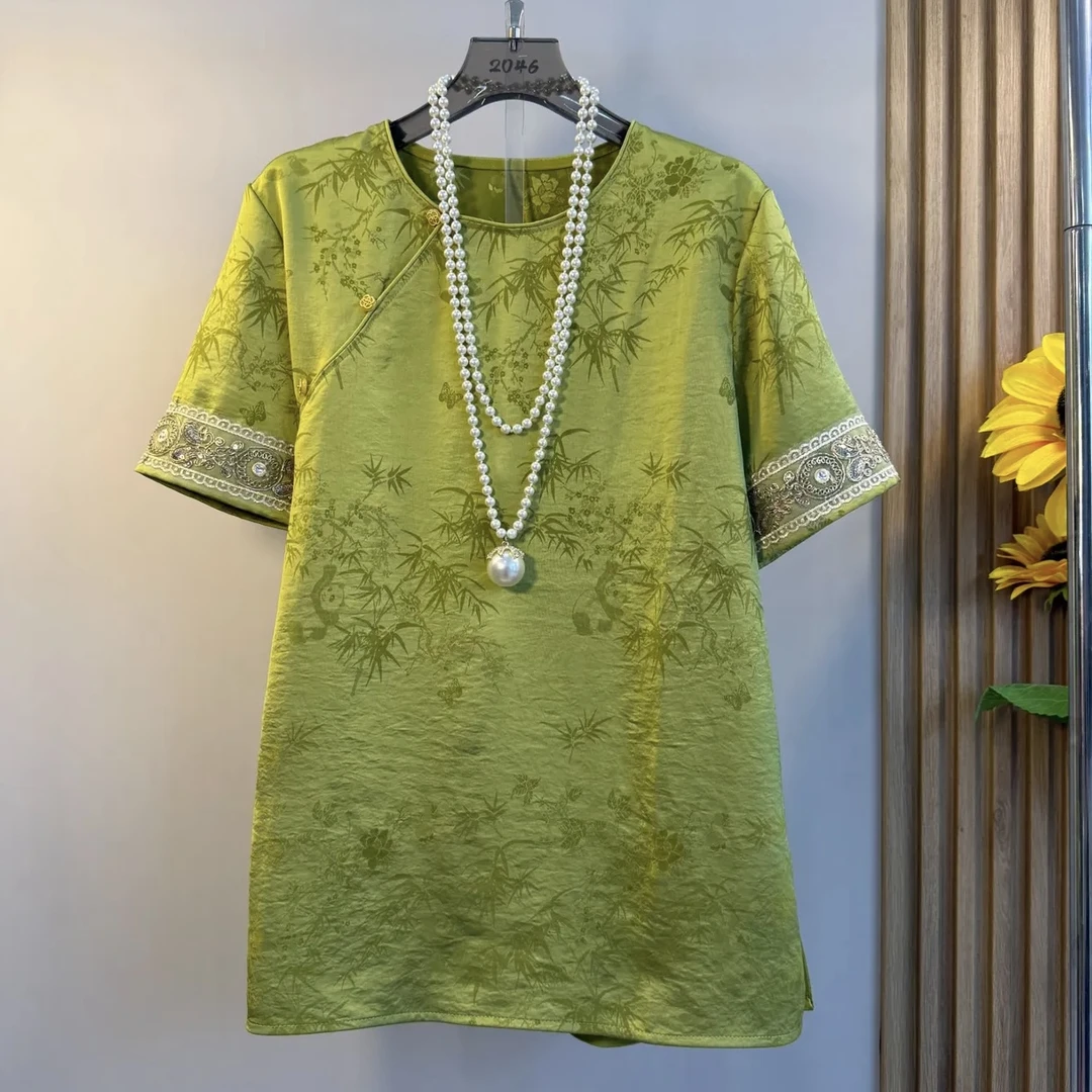 猫家YZM新中式国风经典显瘦高端时尚宽松百搭打底上衣