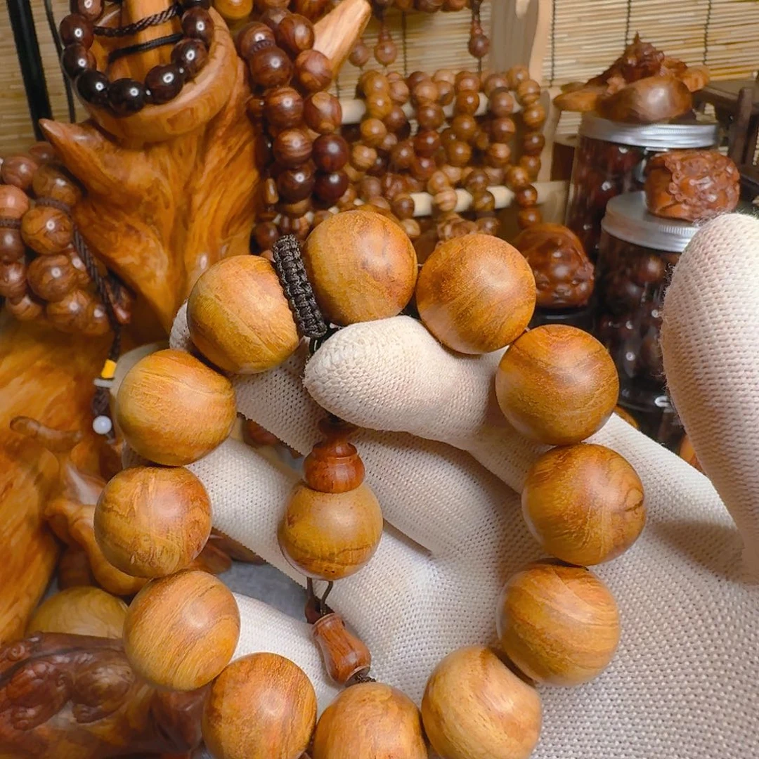 黄花梨/降香黄檀海南黄花梨手串黄金色2.0手串