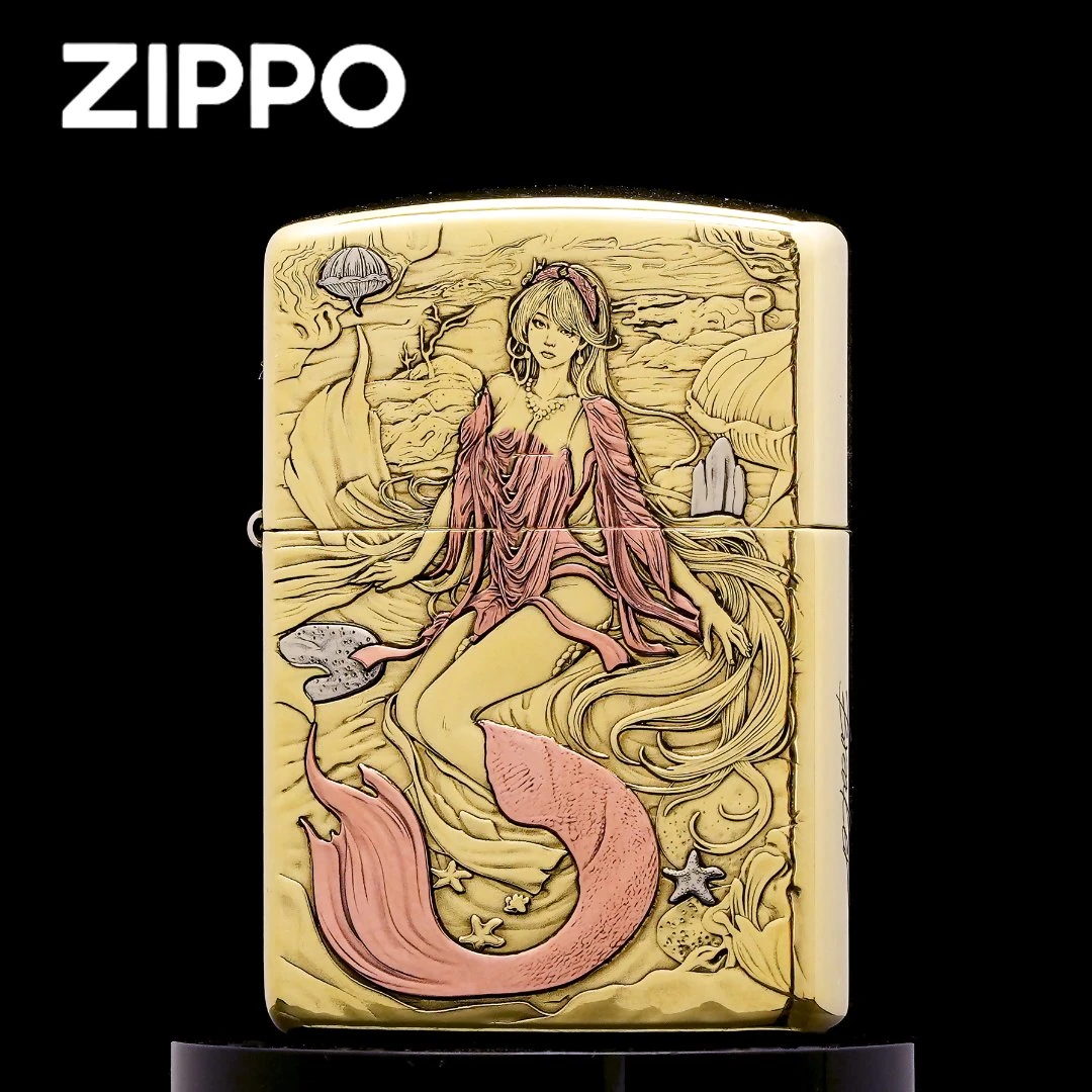 ZIPPO正品打火机/【海的女儿】黄铜盔甲镶嵌浮雕男士DY9912GQ