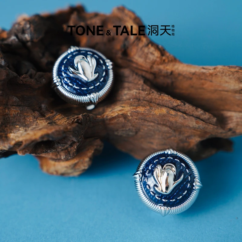 TONE & TALE/洞天 铜合金耳饰 花间雨丹宁玉兰耳夹设计轻奢气质