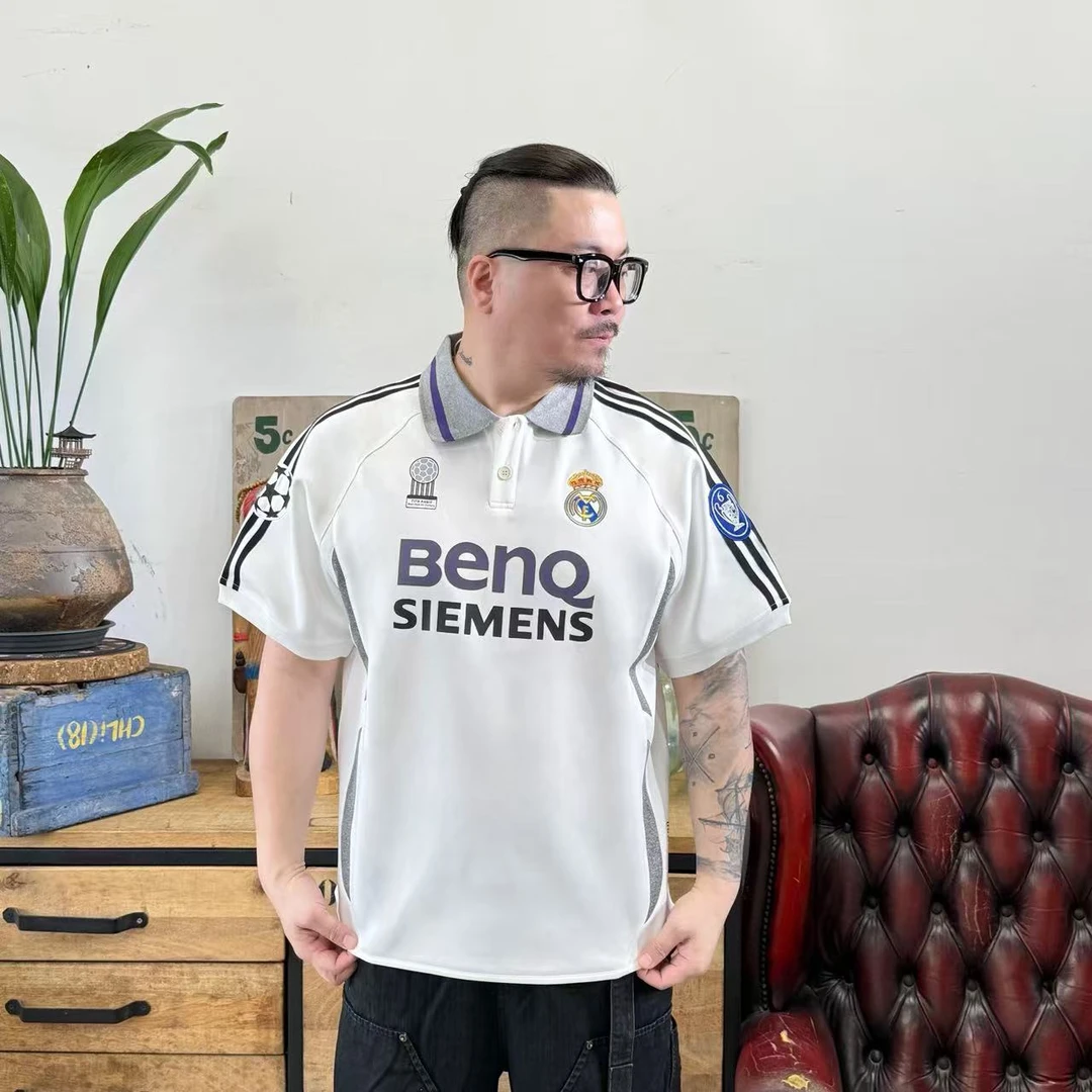 预售-皇马23号短袖足球服夏季透气休闲运动美式速干印花百搭帅气