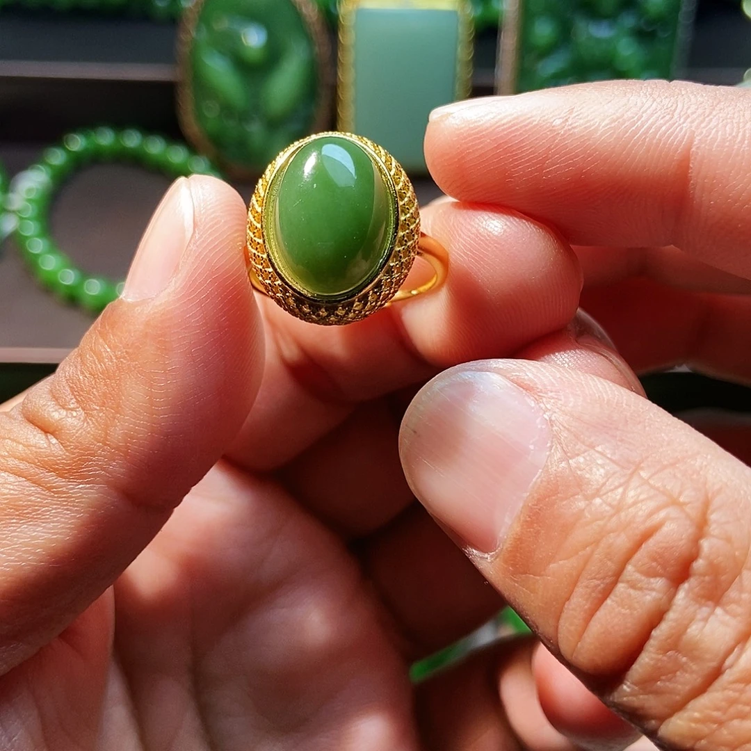 和田玉（碧玉）银S925镶嵌手串