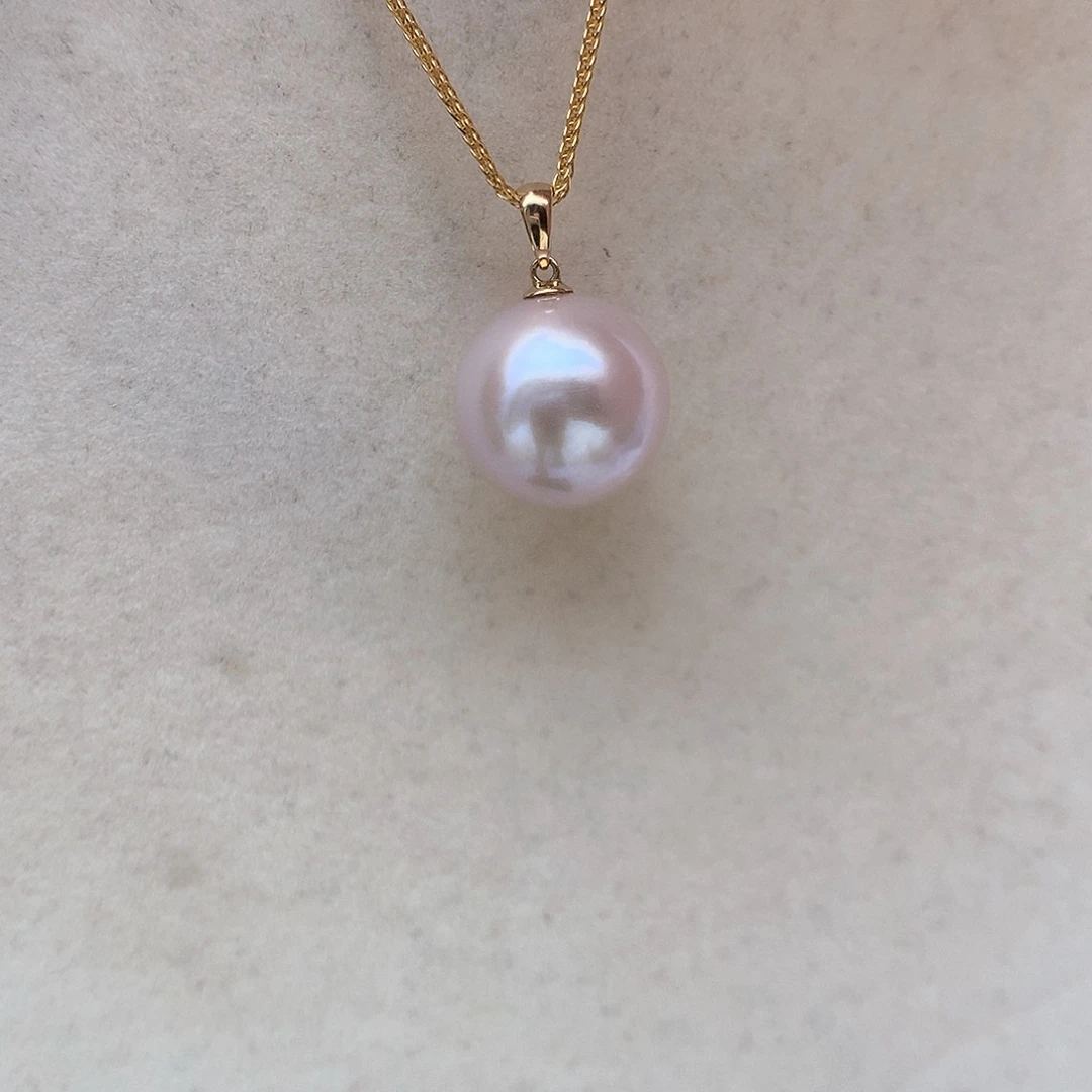 淡水珍珠13-14mm爱迪生18K金镶嵌