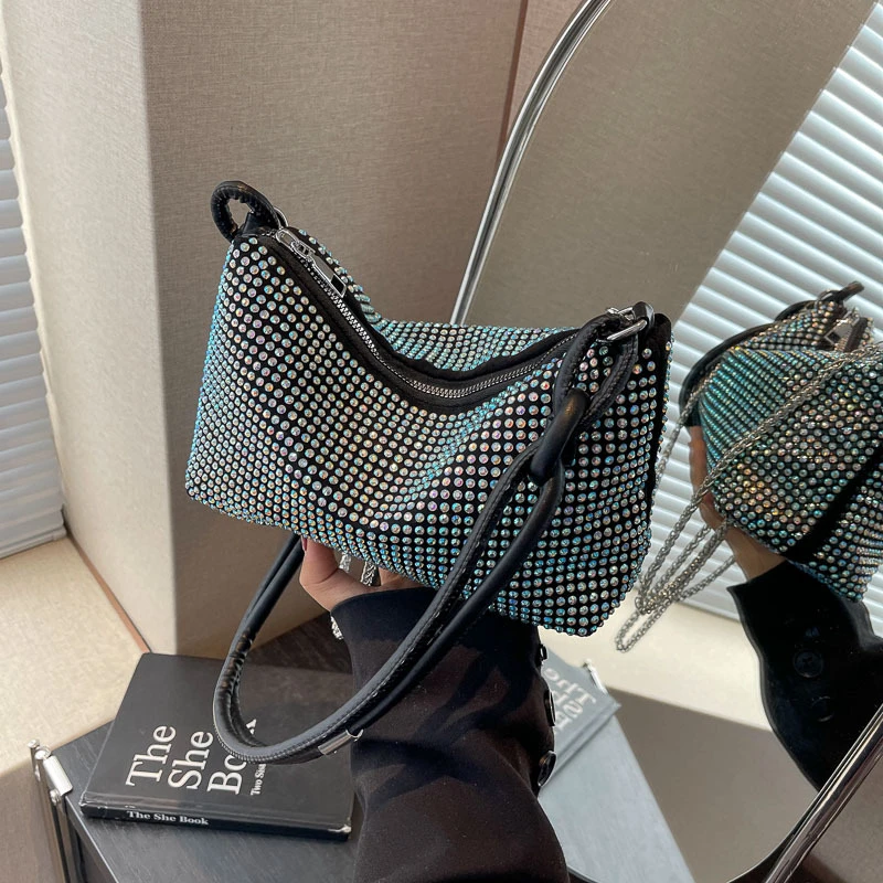 烫钻时尚简约气质今年流行2023洋气春夏季新款潮流腋下单肩包包女