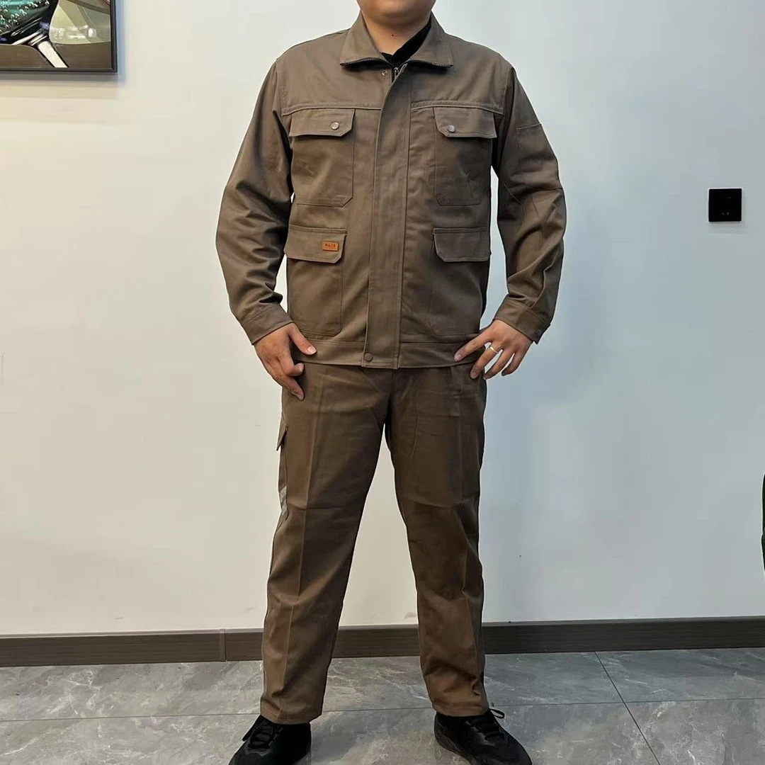新款焊服春秋加厚纯棉斜纹防烫耐磨电焊工工作服套装男士工地适用