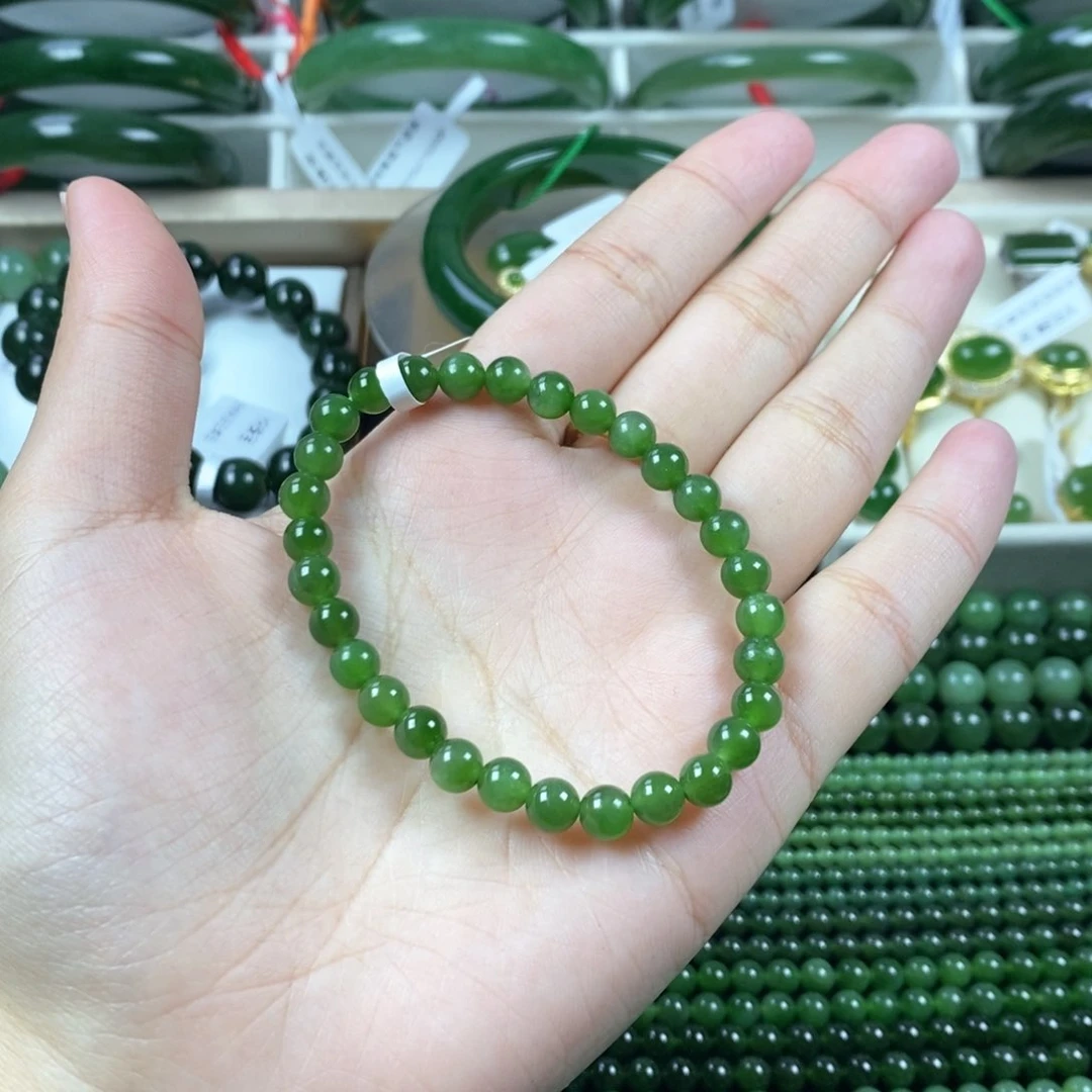 和田玉（碧玉）手串未镶嵌6m m