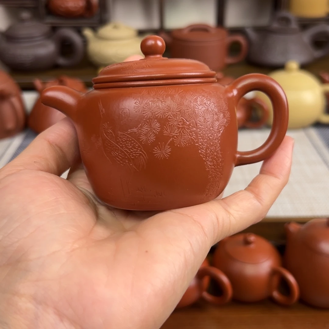 紫砂茶壶朱泥匏尊全手120cc