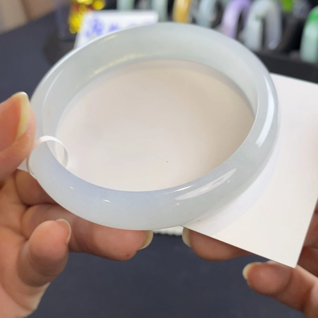 翡翠未镶嵌手镯浅冰晴59.6