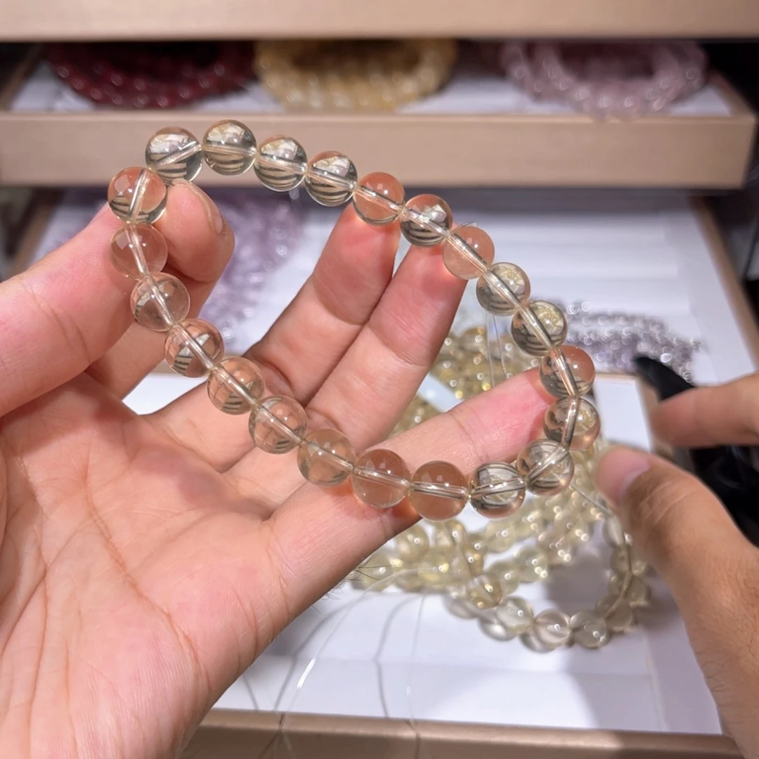 水晶手链未镶嵌柠檬黄水晶012