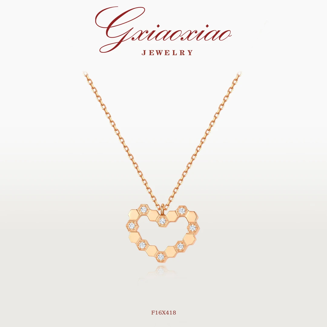 G XIAOXIAO 【蜂巢】法式气质爱心项链 F16X417 F16X418新年礼物