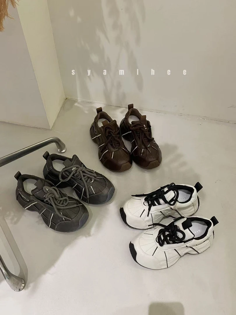 【青泽】老钱风复古色老爹鞋真皮厚休闲鞋老爹鞋女运动鞋女款