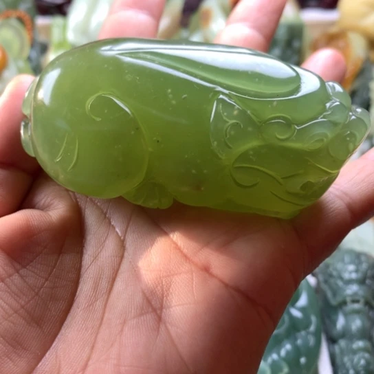 蛇纹石玉未镶嵌岫玉手把件